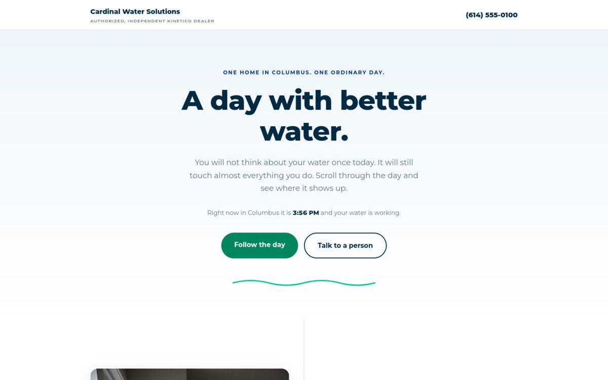 A Day With Better Water demo homepage
