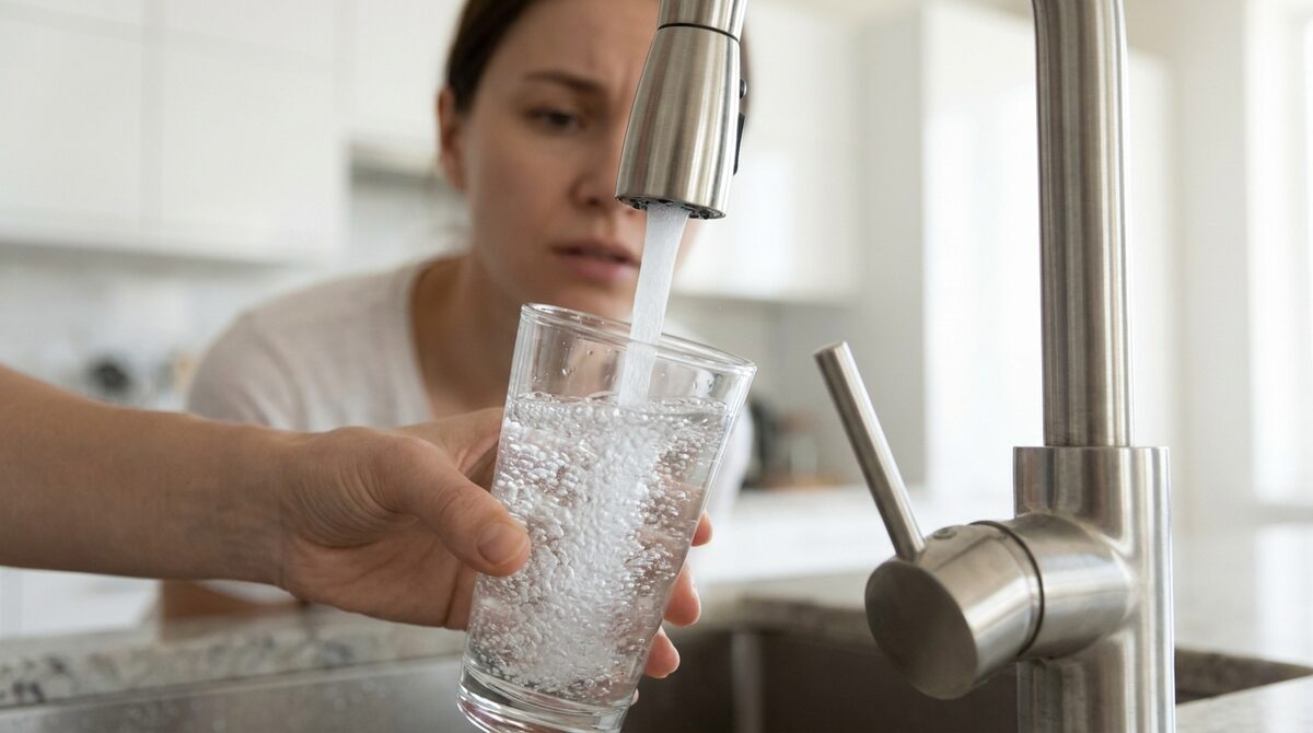 Pouring clean filtered water