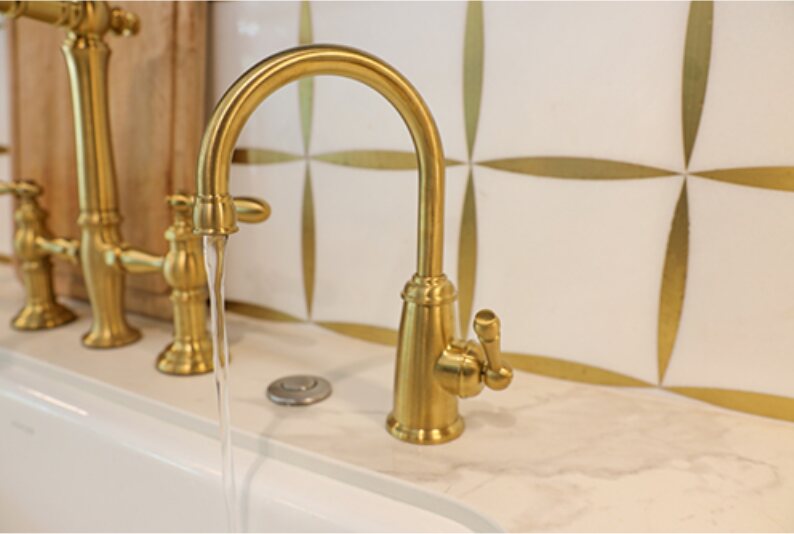 Finished designer faucet installation in a Dublin kitchen