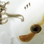 Iron staining from well water