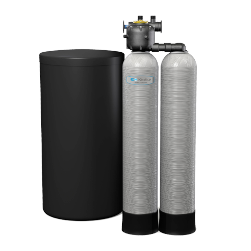 Kinetico Signature Series twin-tank water softener with brine tank